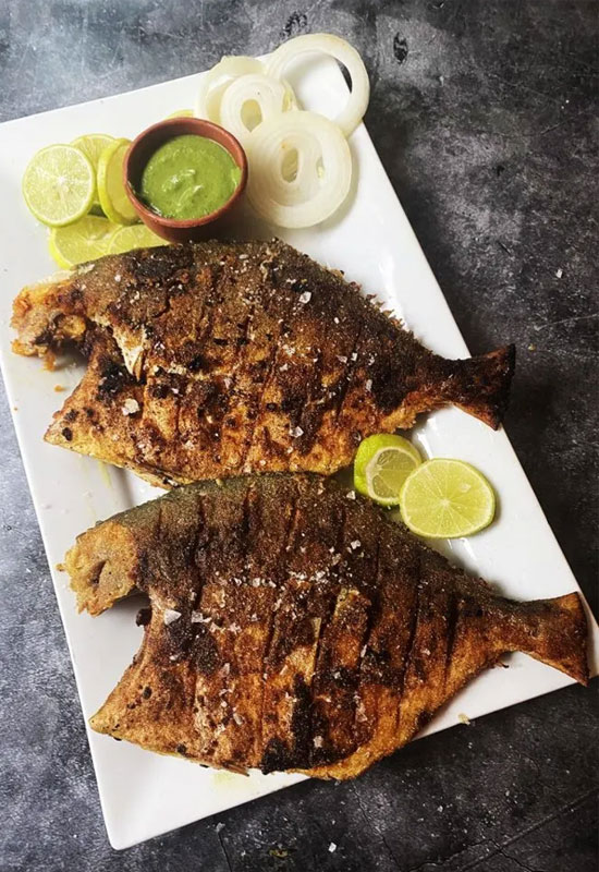 Pomfret Fish Fry / Dopiaza Single